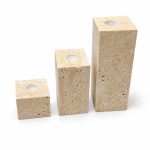 3'lü Traverten Mumluk Set