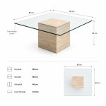 Doğal Traverten Orta Sehpa – 80x80 cm - Görsel 3