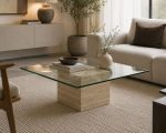 Doğal Traverten Orta Sehpa – 80x80 cm - Görsel 4