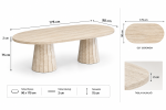 Doğal Traverten Oval Yemek Masası – 90x175 cm - Görsel 2