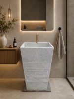Stria Gri Mermer Ayaklı Lavabo - Görsel 2