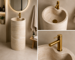 Traverten Monoblok Lavabo - Görsel 2
