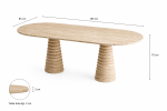 Traverten Oval Yemek Masası – Ribbed Pedestal - Görsel 3